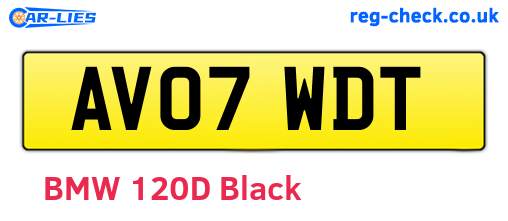 AV07WDT are the vehicle registration plates.