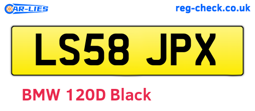 LS58JPX are the vehicle registration plates.