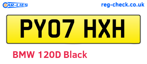 PY07HXH are the vehicle registration plates.