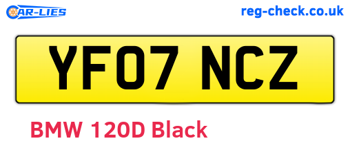 YF07NCZ are the vehicle registration plates.
