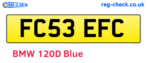 FC53EFC are the vehicle registration plates.