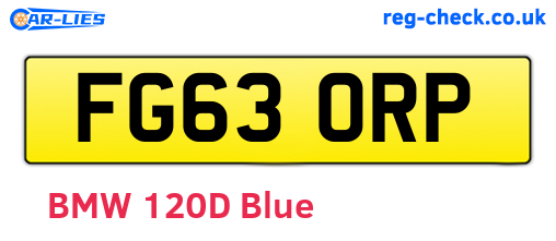 FG63ORP are the vehicle registration plates.