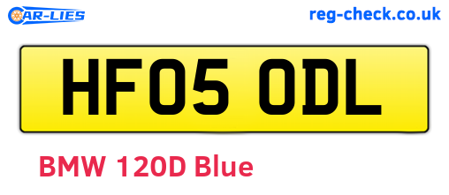 HF05ODL are the vehicle registration plates.