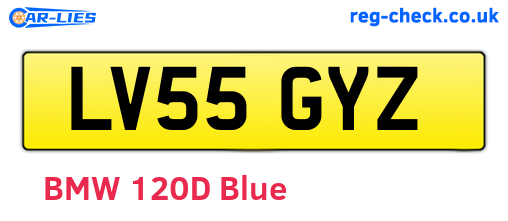 LV55GYZ are the vehicle registration plates.