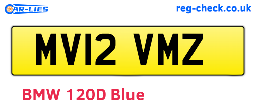 MV12VMZ are the vehicle registration plates.