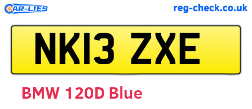 NK13ZXE are the vehicle registration plates.