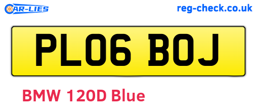 PL06BOJ are the vehicle registration plates.
