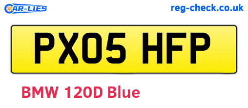PX05HFP are the vehicle registration plates.