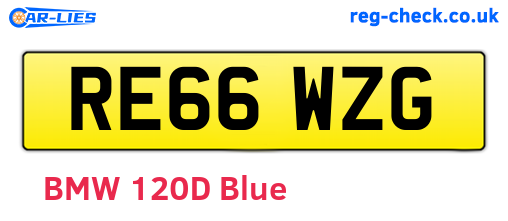 RE66WZG are the vehicle registration plates.