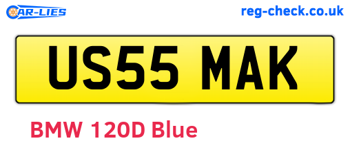 US55MAK are the vehicle registration plates.