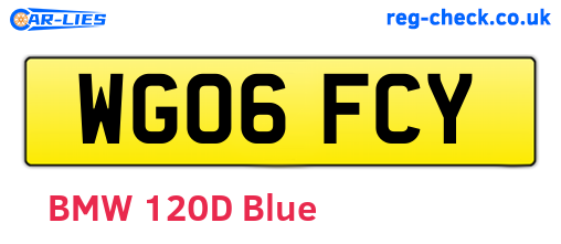 WG06FCY are the vehicle registration plates.