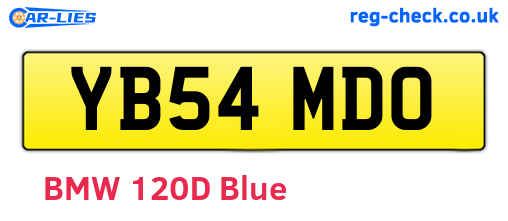 YB54MDO are the vehicle registration plates.