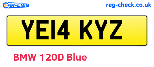YE14KYZ are the vehicle registration plates.