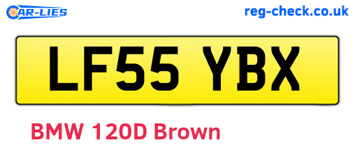 LF55YBX are the vehicle registration plates.