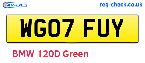 WG07FUY are the vehicle registration plates.