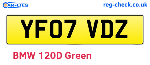 YF07VDZ are the vehicle registration plates.