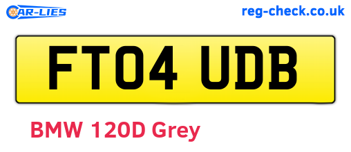 FT04UDB are the vehicle registration plates.