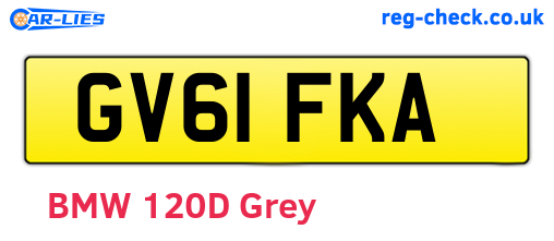GV61FKA are the vehicle registration plates.