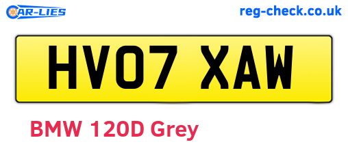 HV07XAW are the vehicle registration plates.