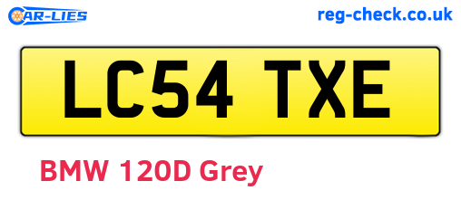 LC54TXE are the vehicle registration plates.