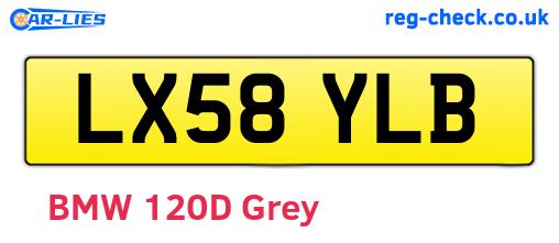 LX58YLB are the vehicle registration plates.