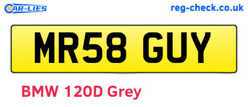 MR58GUY are the vehicle registration plates.