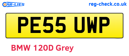PE55UWP are the vehicle registration plates.
