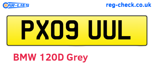 PX09UUL are the vehicle registration plates.