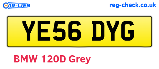 YE56DYG are the vehicle registration plates.
