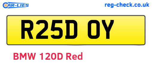 R25DOY are the vehicle registration plates.