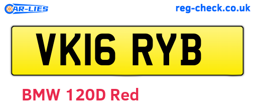 VK16RYB are the vehicle registration plates.