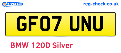 GF07UNU are the vehicle registration plates.