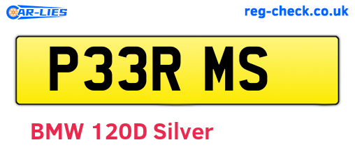 P33RMS are the vehicle registration plates.