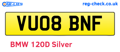 VU08BNF are the vehicle registration plates.
