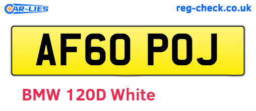 AF60POJ are the vehicle registration plates.