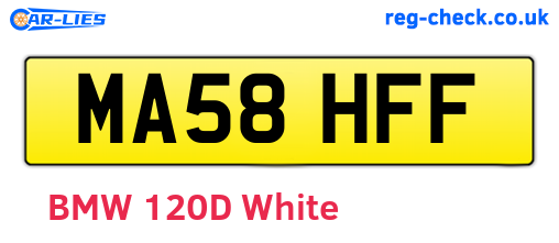 MA58HFF are the vehicle registration plates.