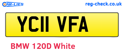 YC11VFA are the vehicle registration plates.