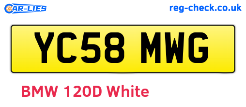 YC58MWG are the vehicle registration plates.
