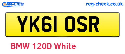 YK61OSR are the vehicle registration plates.