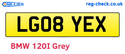 LG08YEX are the vehicle registration plates.