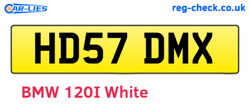 HD57DMX are the vehicle registration plates.