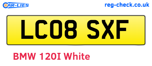 LC08SXF are the vehicle registration plates.