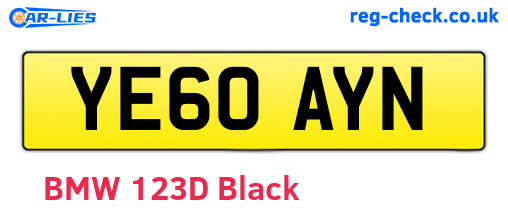 YE60AYN are the vehicle registration plates.