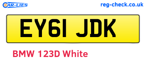 EY61JDK are the vehicle registration plates.