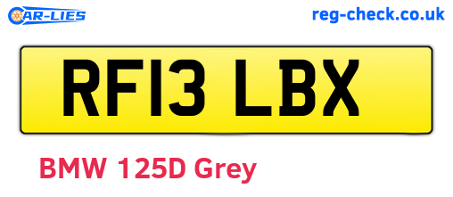 RF13LBX are the vehicle registration plates.