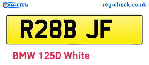 R28BJF are the vehicle registration plates.