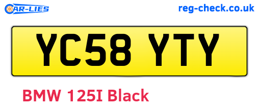 YC58YTY are the vehicle registration plates.