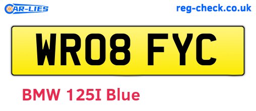 WR08FYC are the vehicle registration plates.