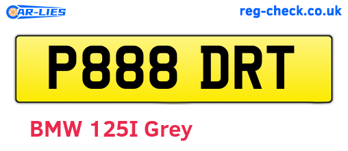 P888DRT are the vehicle registration plates.