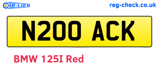 N200ACK are the vehicle registration plates.